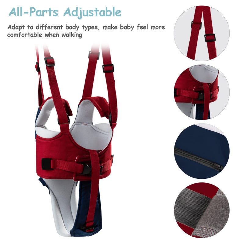 Ocanoiy Baby Walking Harness Handheld Baby Walker Assistant Belt Adjustable Toddler Infant Safety Harnesses Standing Up Walking Learning Helper with Detachable Crotch for 9-24 Month (DarkBlue Owl) - Image 3